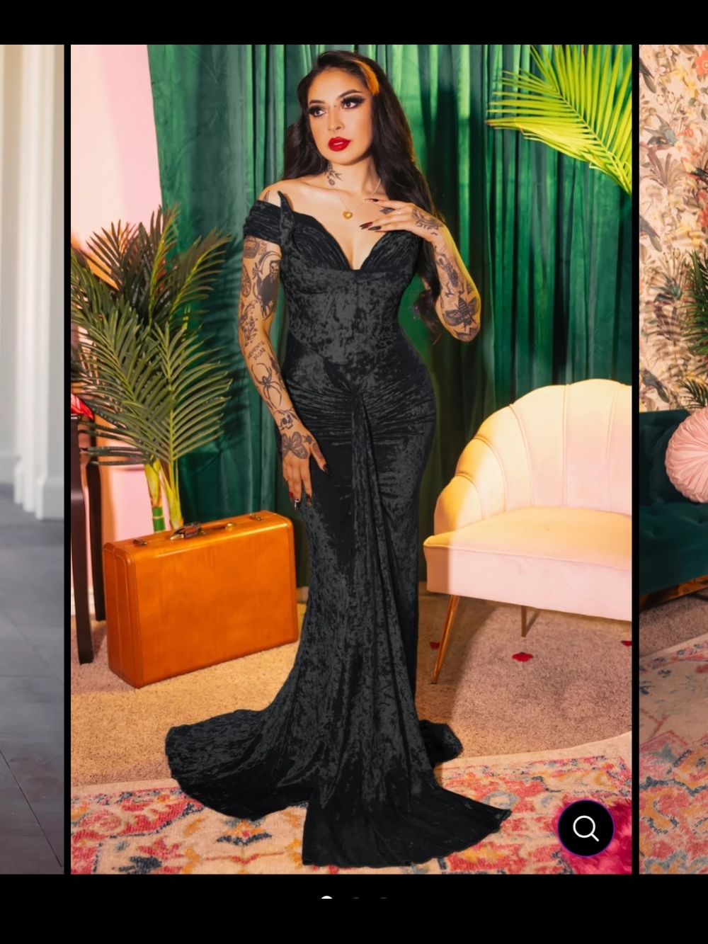 Weasel Wear Oozma Onyx Black Velvet Gown